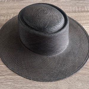 Janessa Leone black straw hat